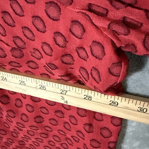 Calvin Klein Top 3X Plus Red Polka Dot Poet Sleeve Office Mature Holiday - Picture 8 of 10